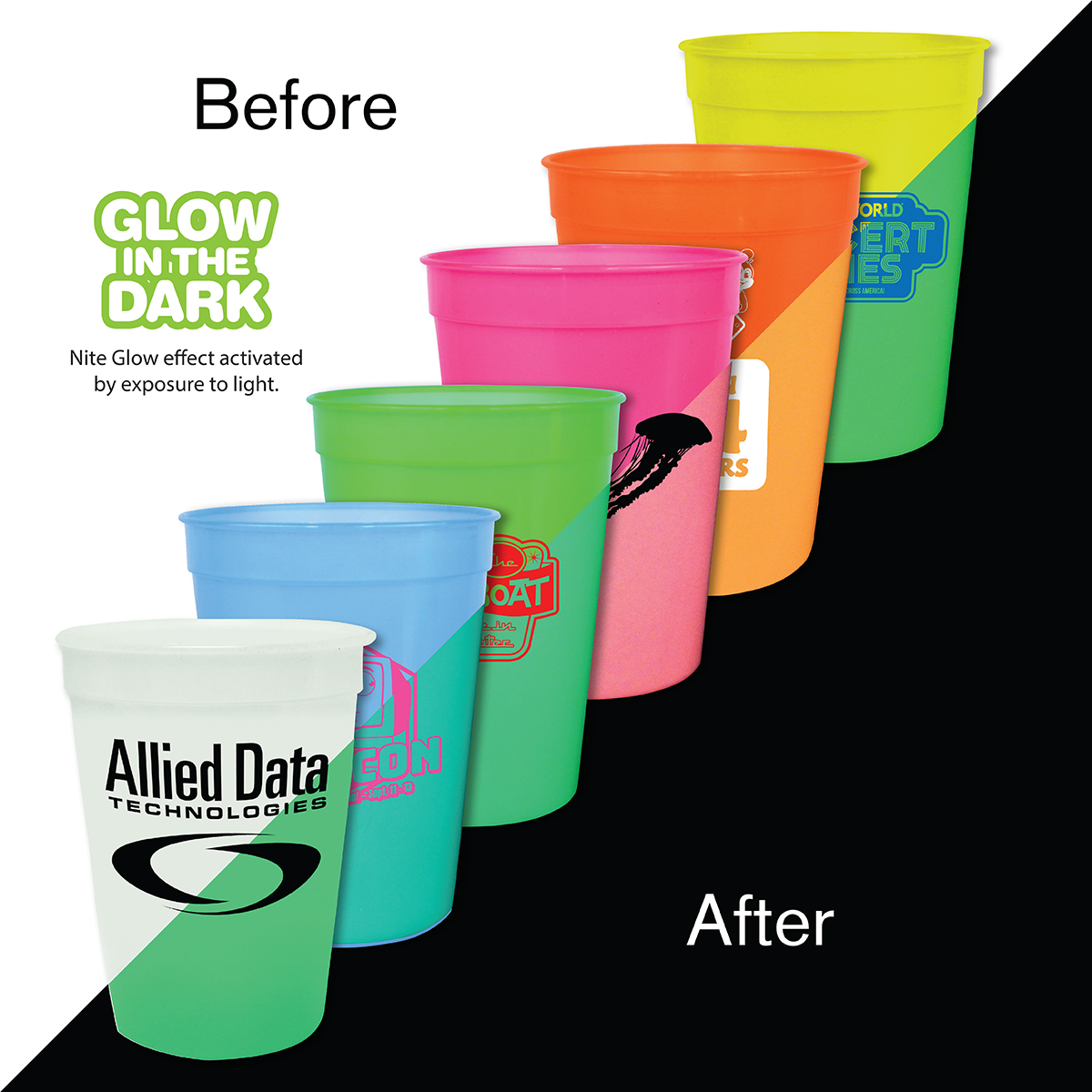 Picture of 12 Oz. Nite Glow Stadium Cup (Spot Color)
