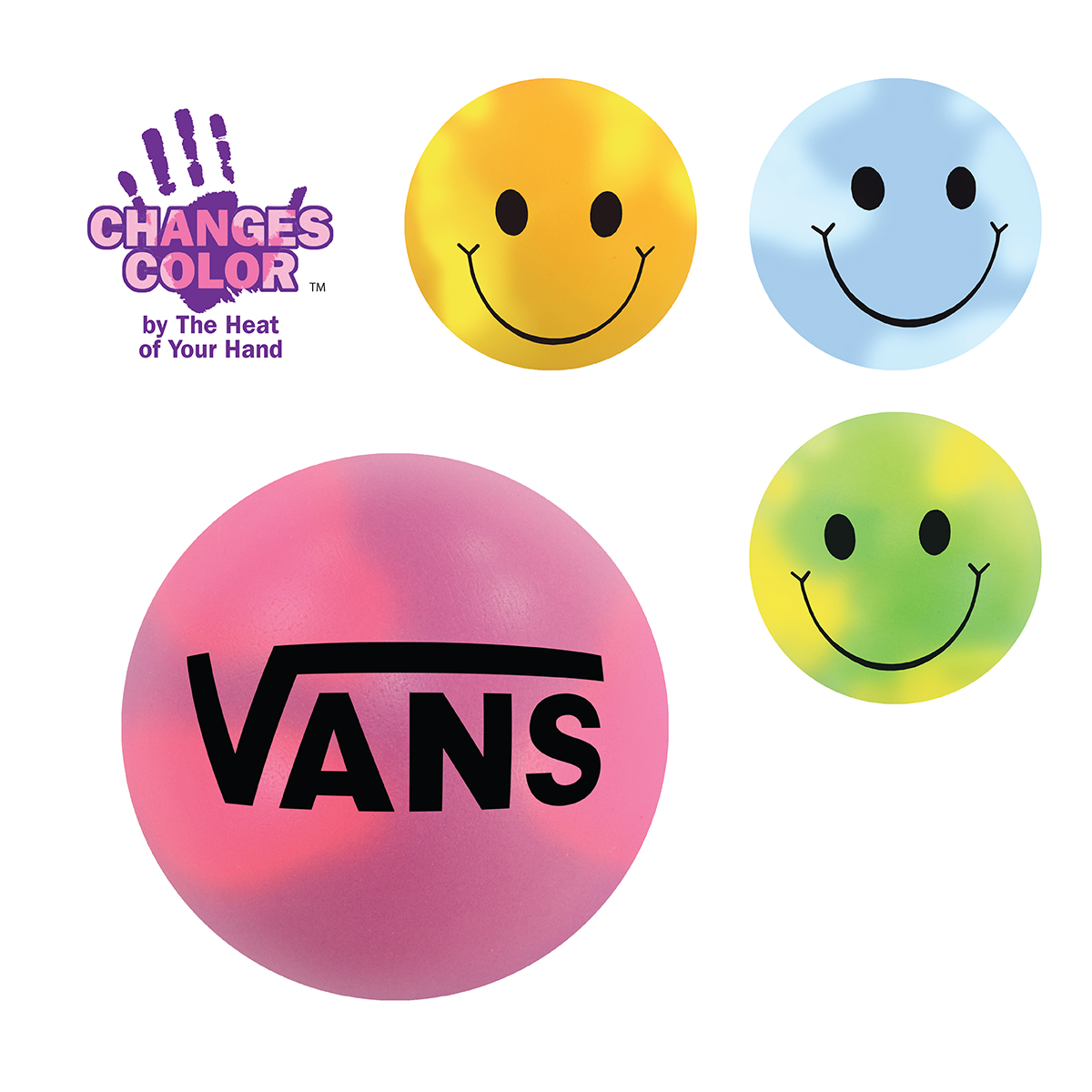 Picture of Mood Smiley Face Stress Ball (Spot Color)