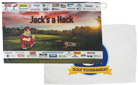 Picture of Colored Microfiber Super Soft Golf Towel - w/Hook & Grommet (15" x 24")
