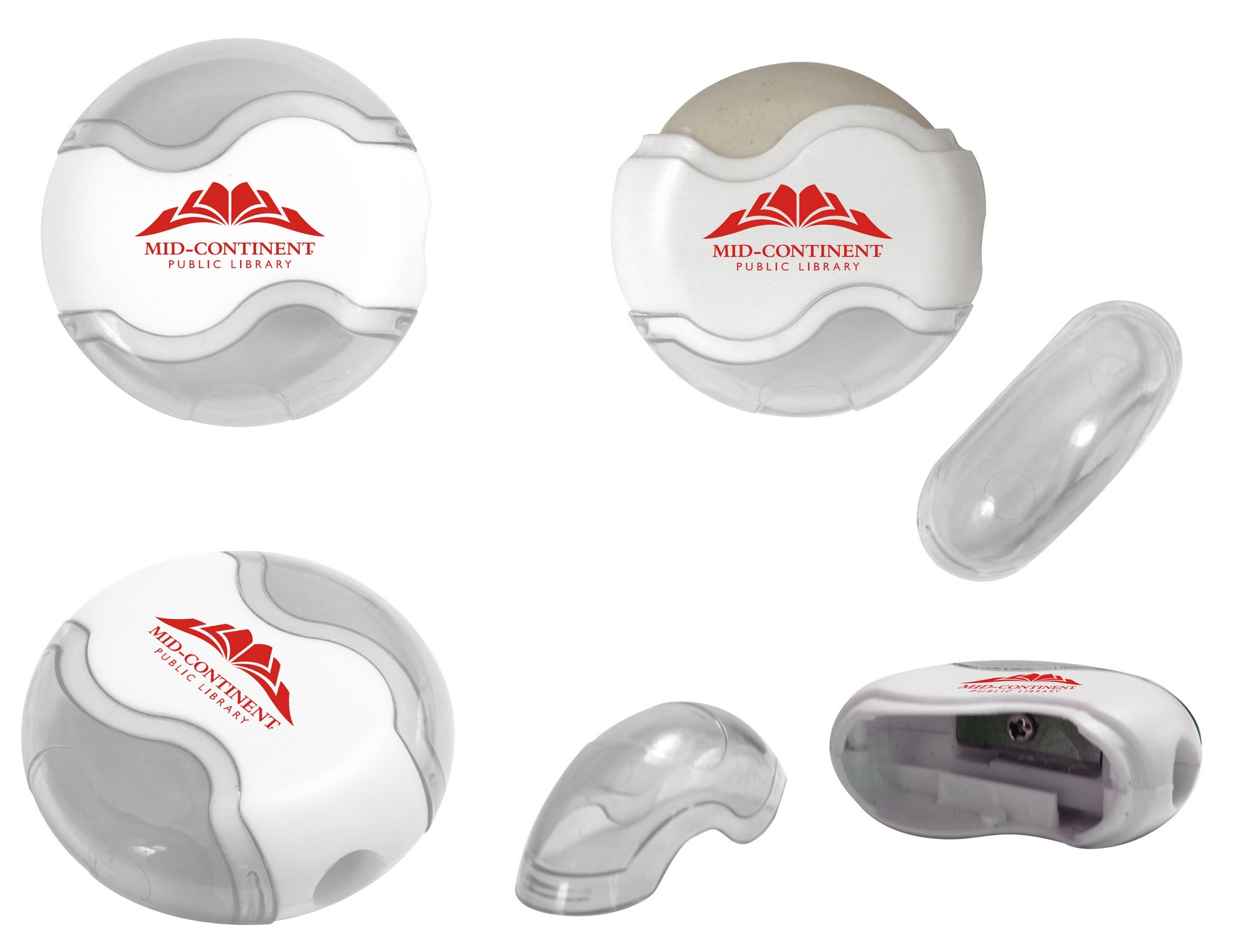 Picture of Round Pencil Sharpener Eraser Combo (Spot Color)