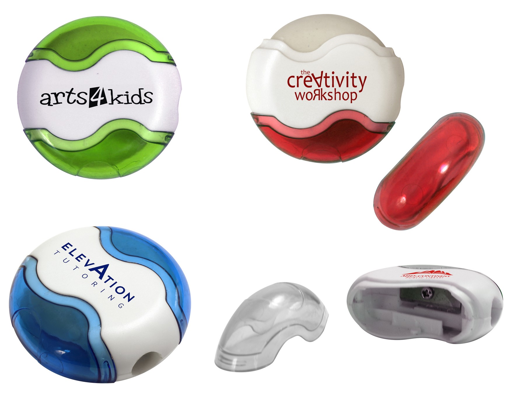 Picture of Round Pencil Sharpener Eraser Combo (Spot Color)