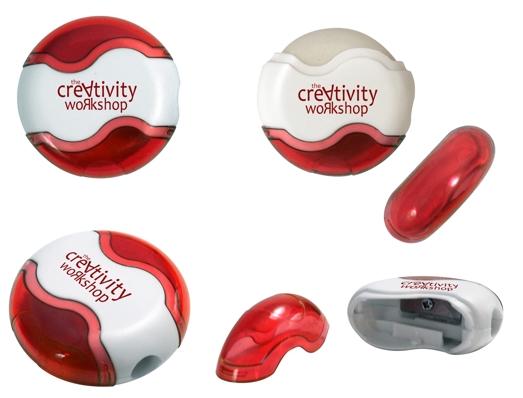 Picture of Round Pencil Sharpener Eraser Combo (Spot Color)