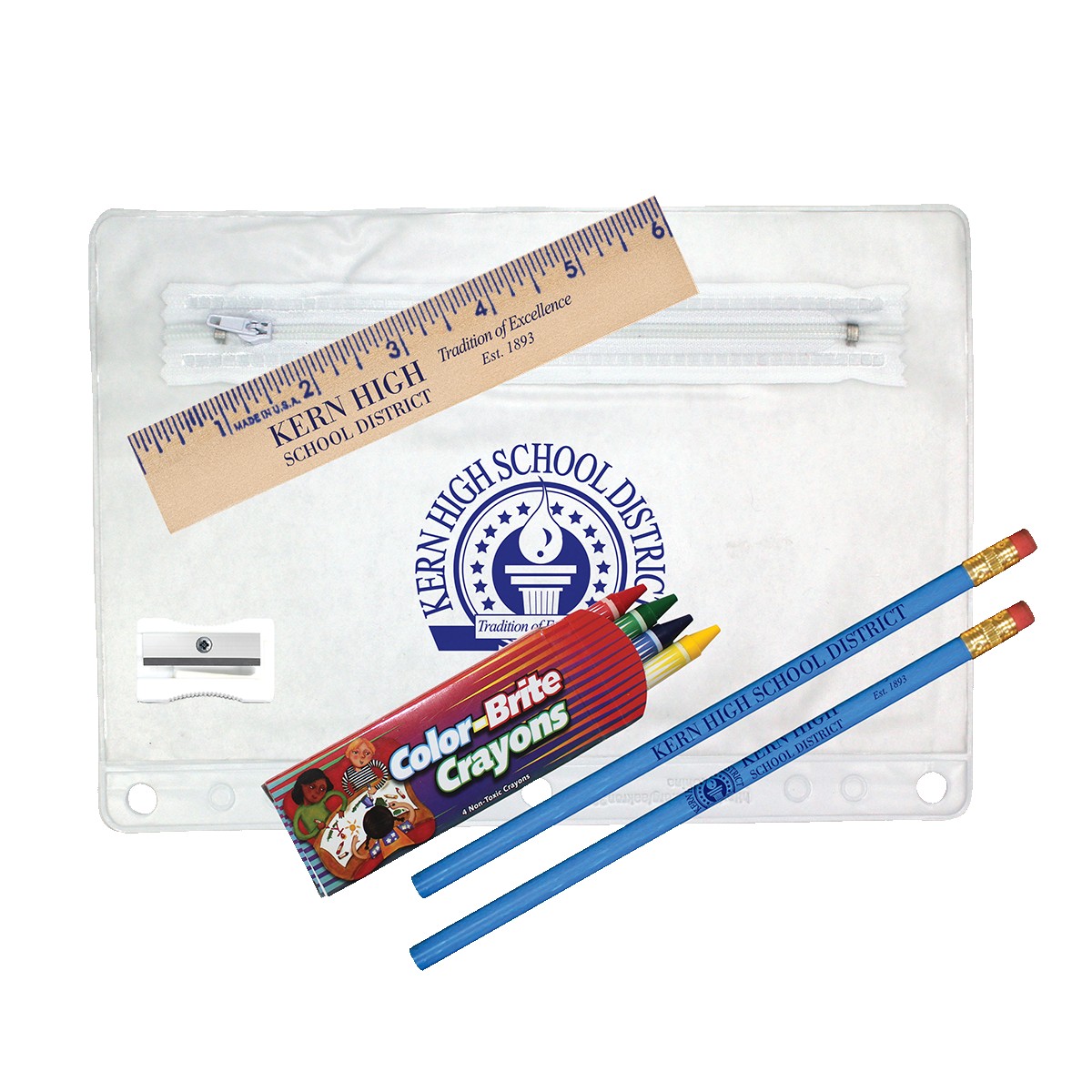 Picture of Clear Translucent School Kit with Crayon