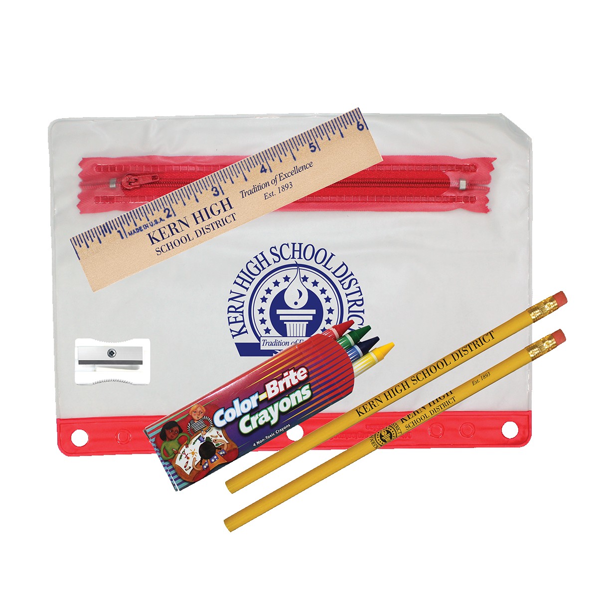 Picture of Clear Translucent School Kit with Crayon