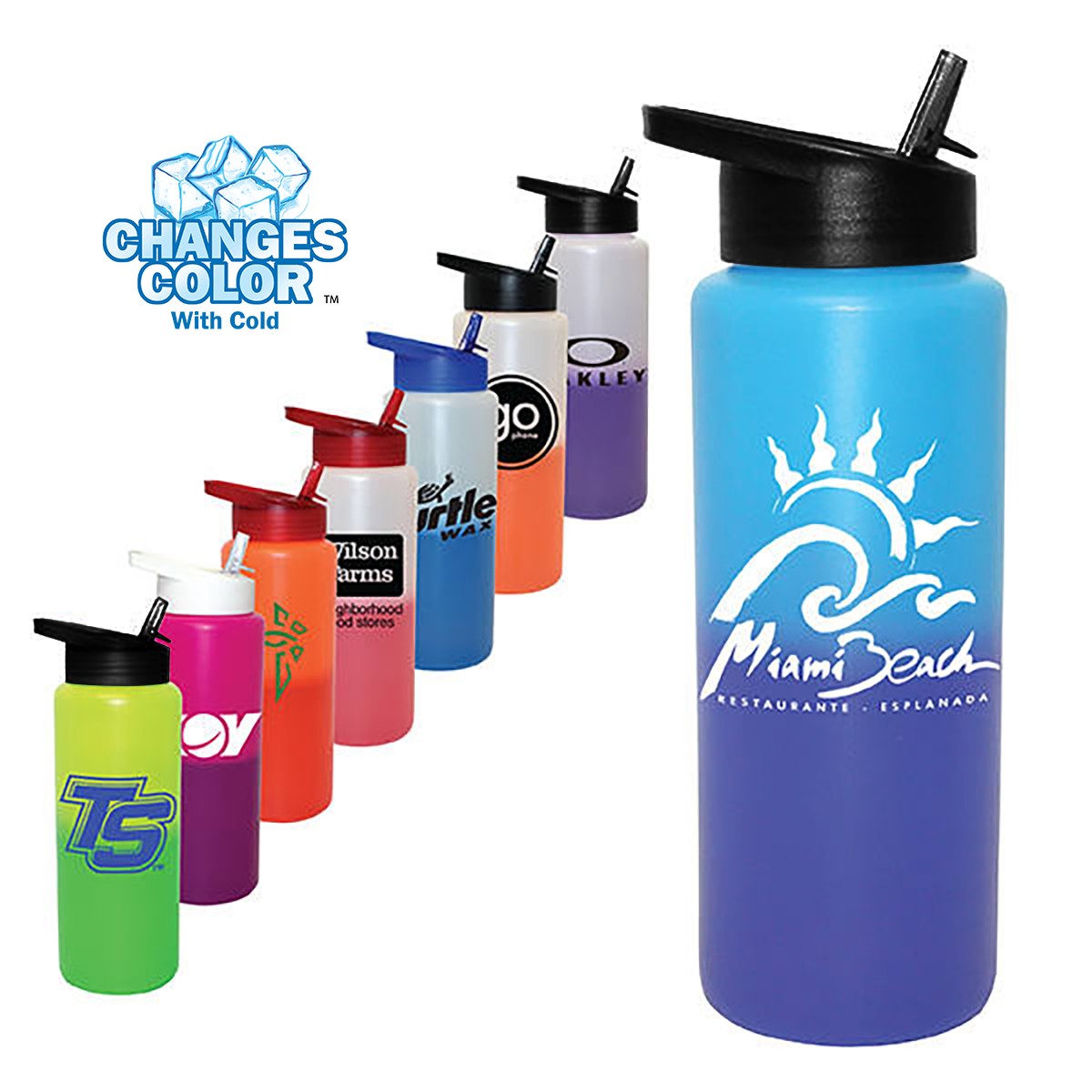 Picture of Mood 32 oz. Sports Bottle with Straw Cap Lid