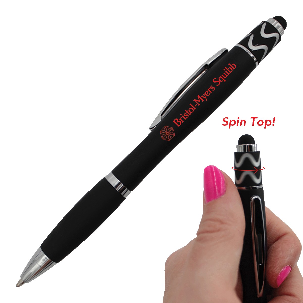 Picture of Halcyon® Silhouette Spin Top Pen w/Stylus