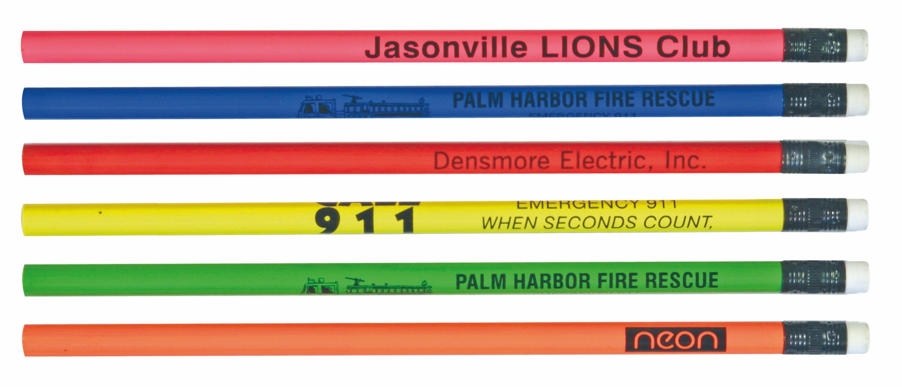 Picture of Neon Thrifty Pencil w/White Eraser (Spot Color)