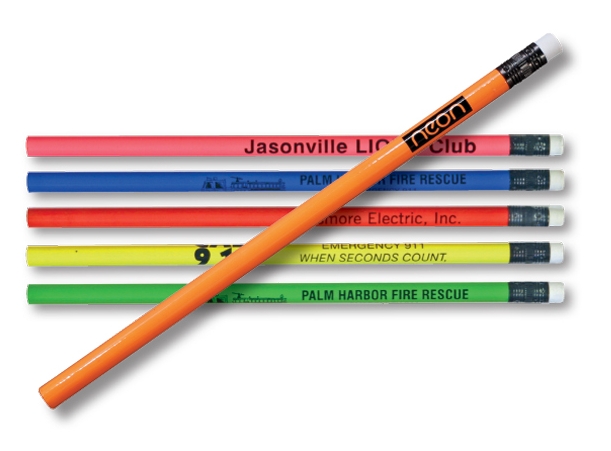 Picture of Neon Thrifty Pencil w/White Eraser (Spot Color)