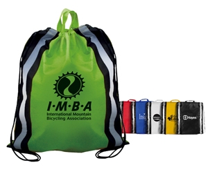 Picture of Non-Woven Reflective Drawstring Backpack w/Stripes (Spot Color)