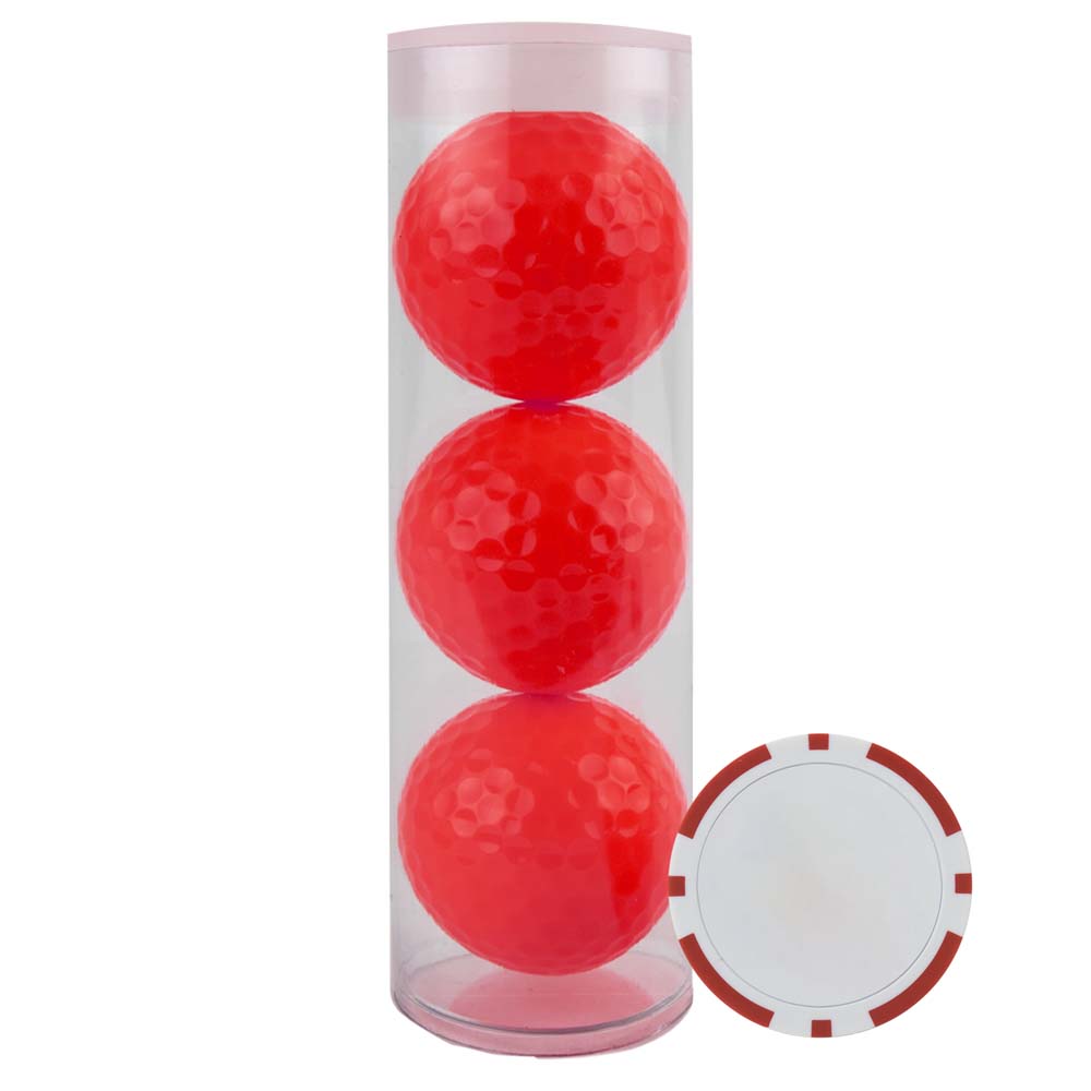 Picture of Golf Ball Tube with Poker Chip Ball Marker