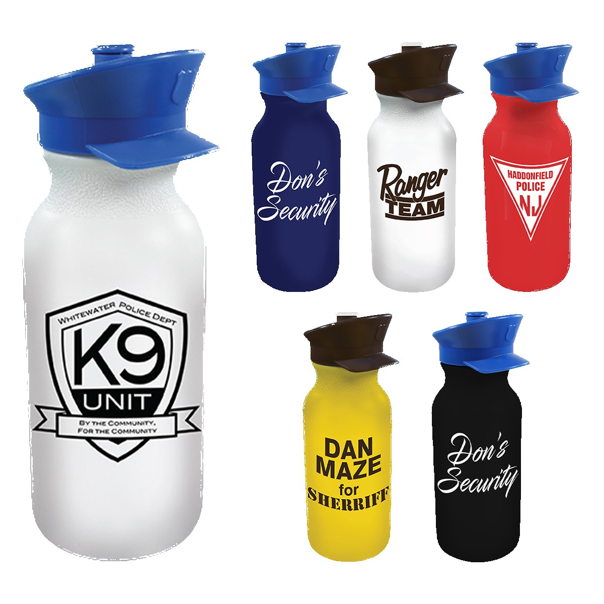 Picture of 20 Oz. Value Cycle Bottle w/Police Hat Push 'n Pull Cap