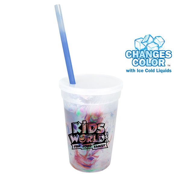 Picture of 17 Oz. Rainbow Confetti Mood Cup/Straw/Lid Set