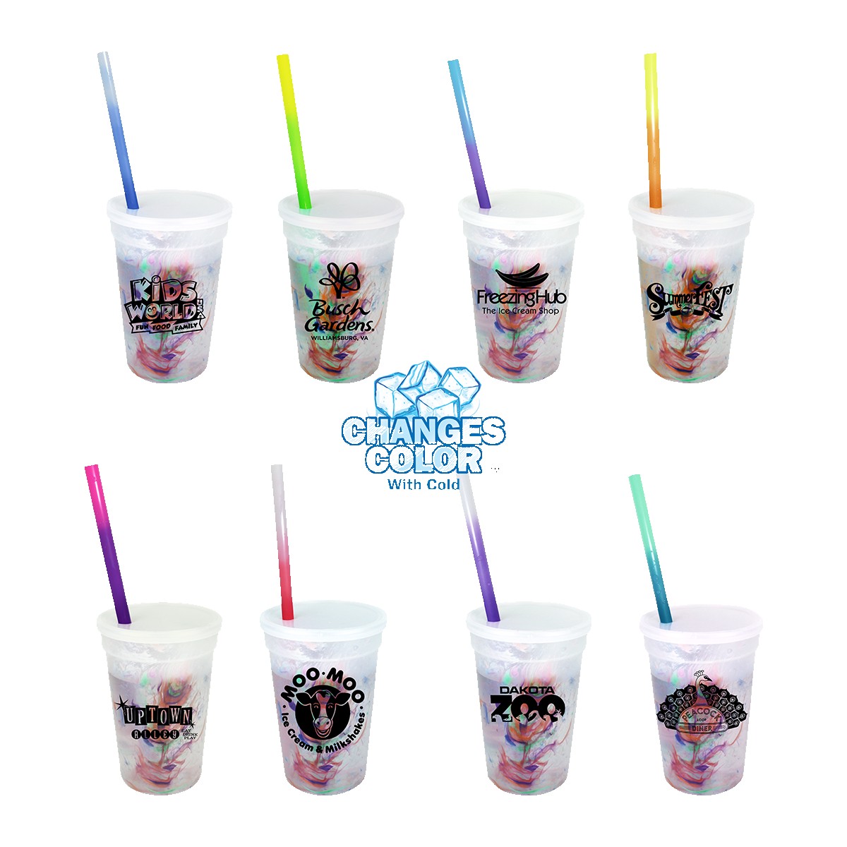 Picture of 17 Oz. Rainbow Confetti Mood Cup/Straw/Lid Set
