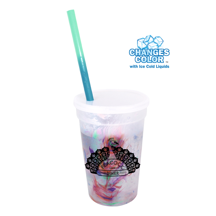 Picture of 17 Oz. Rainbow Confetti Mood Cup/Straw/Lid Set