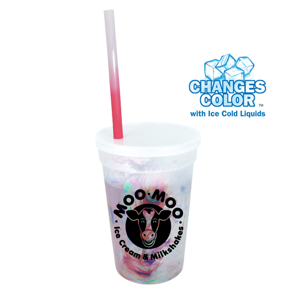 Picture of 17 Oz. Rainbow Confetti Mood Cup/Straw/Lid Set
