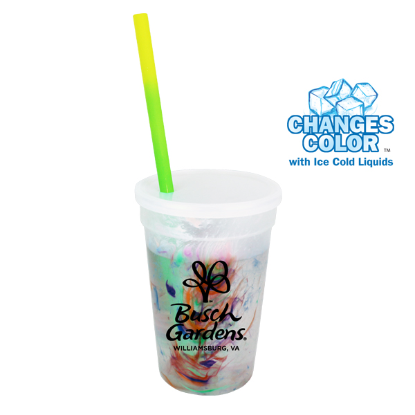 Picture of 17 Oz. Rainbow Confetti Mood Cup/Straw/Lid Set