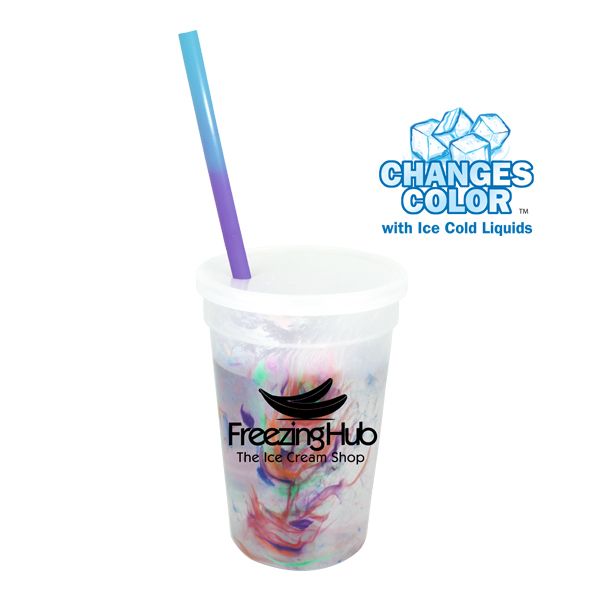 Picture of 17 Oz. Rainbow Confetti Mood Cup/Straw/Lid Set