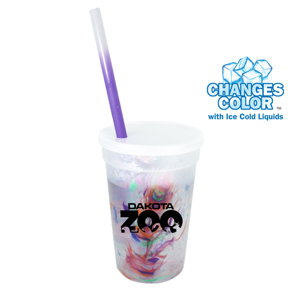 Picture of 17 Oz. Rainbow Confetti Mood Cup/Straw/Lid Set