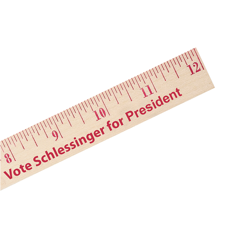 Picture of 12" Natural Finish Flat Wood Ruler (Spot Color)