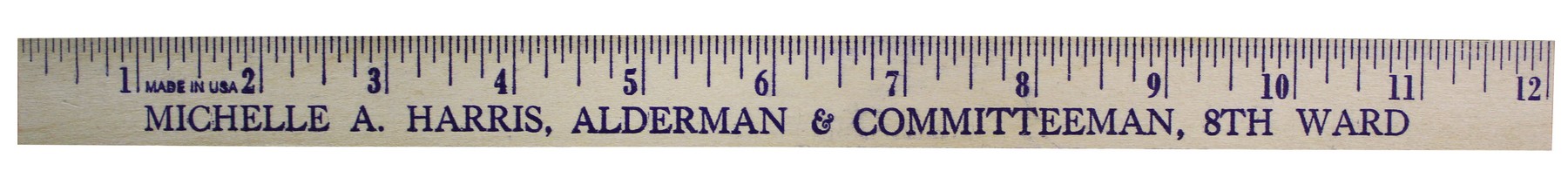Picture of 12" Natural Finish Flat Wood Ruler (Spot Color)