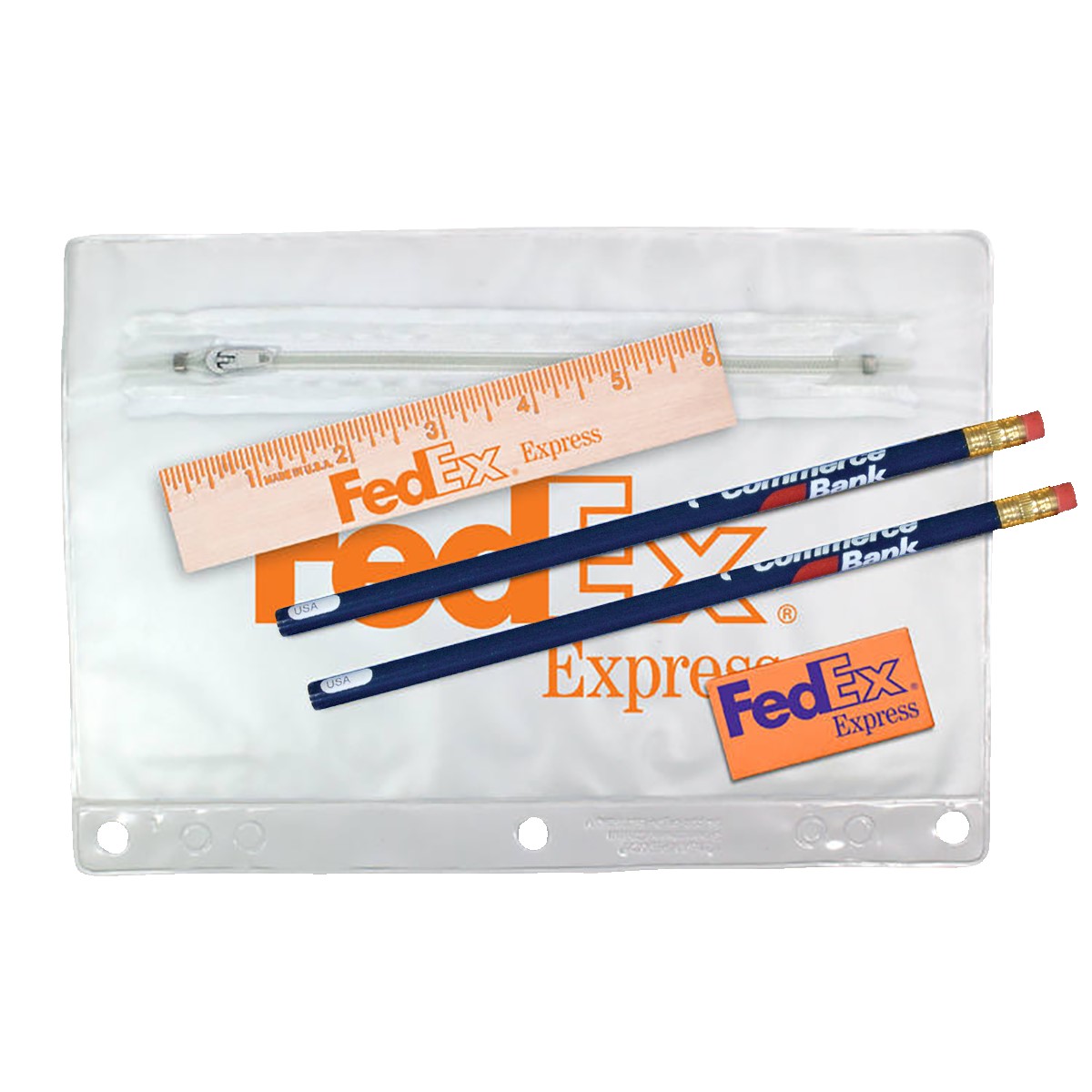 Picture of Clear Translucent School Kit with 2 Pencils