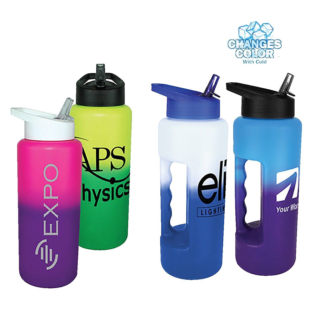 Picture of Mood 32 oz. Grip Bottle with Straw Cap Lid