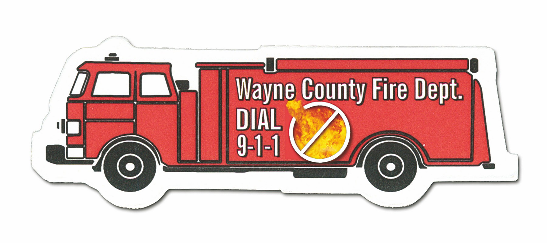 Picture of Fire Truck Stock Shape Magnet (Full Color Digital)