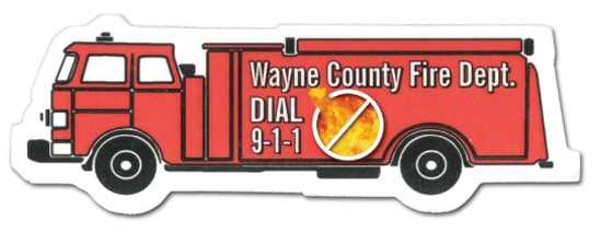 Picture of Fire Truck Stock Shape Magnet (Full Color Digital)