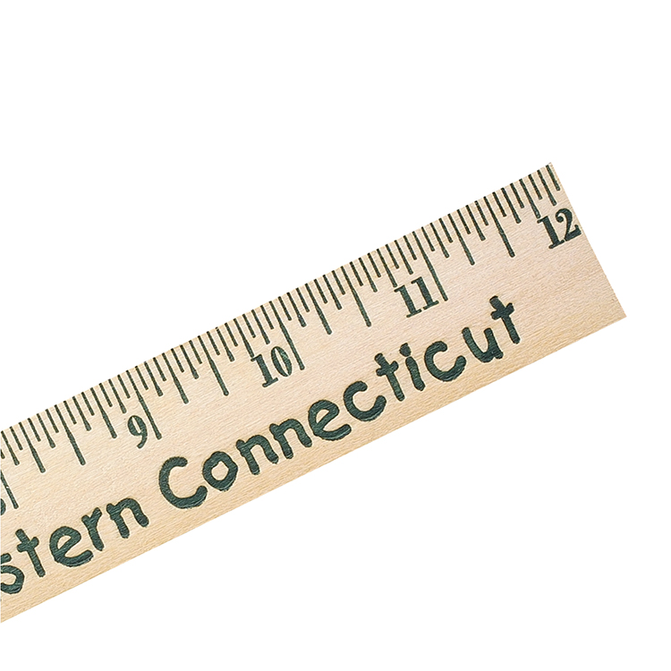 Picture of 12" Natural Finish Flat Wood Ruler (Spot Color)
