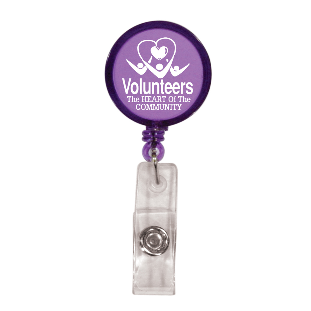 Picture of Round Retractable Badge Holder w/Alligator Clip (Spot Color)