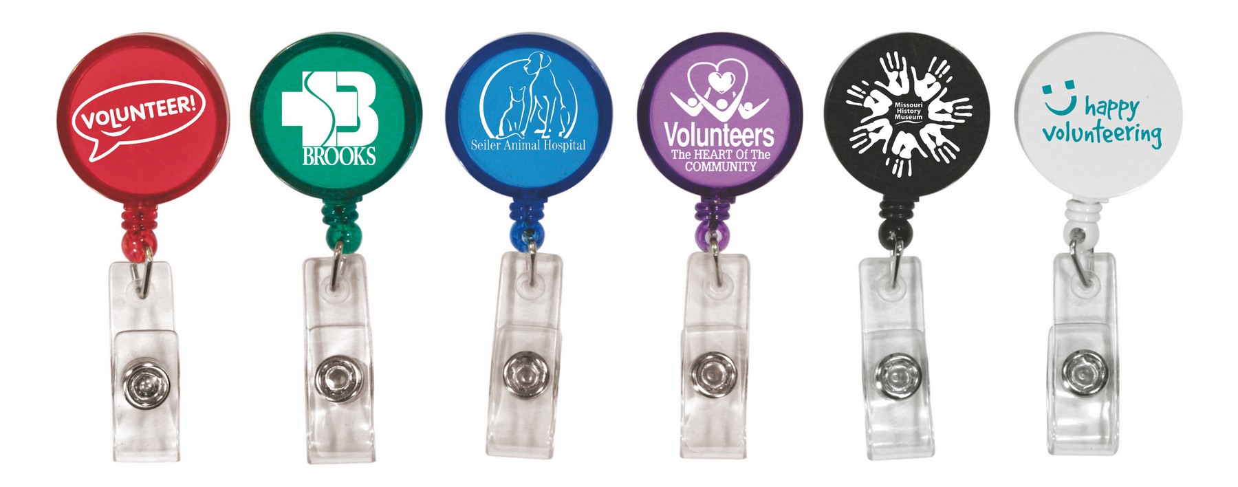 Picture of Round Retractable Badge Holder w/Alligator Clip (Spot Color)