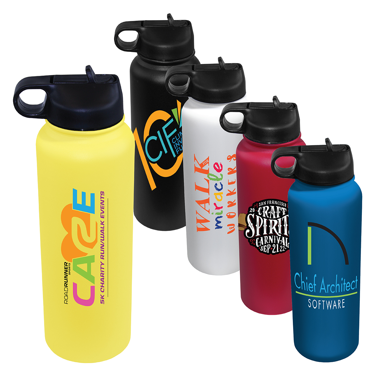 Picture of Memphis Sports Bottle w/Straw Lid, Full Color Digital