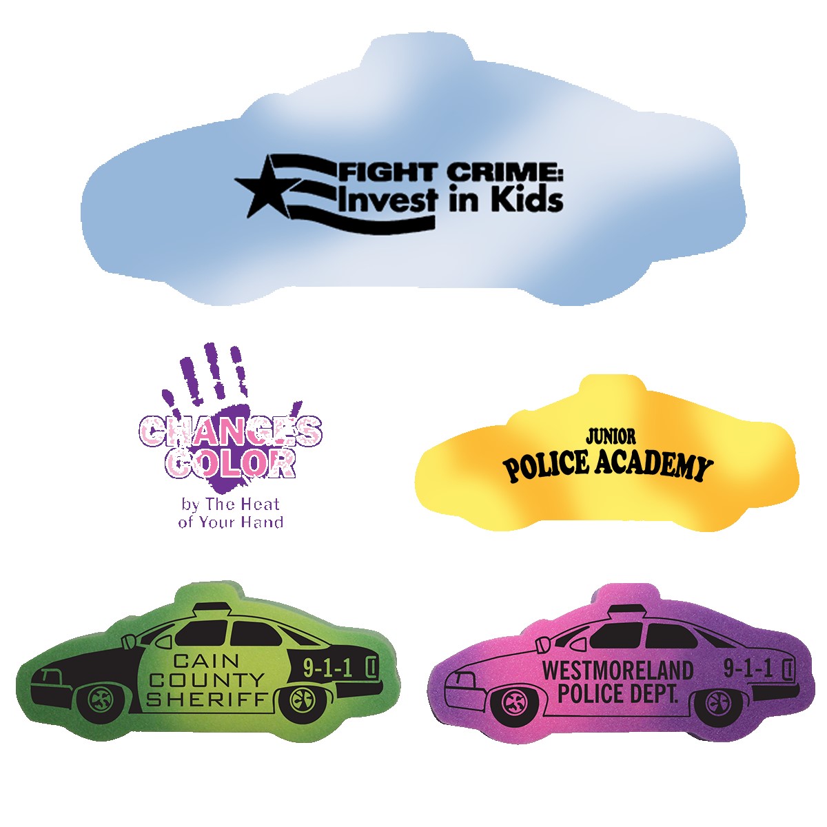 Picture of Mood Police Car Die Cut Erasers