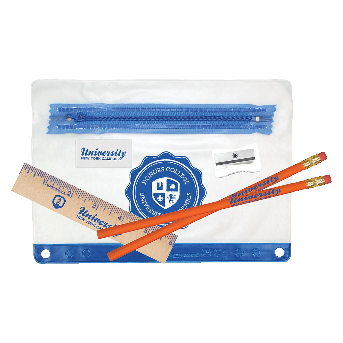 Picture of Clear Translucent School Kit with Eraser