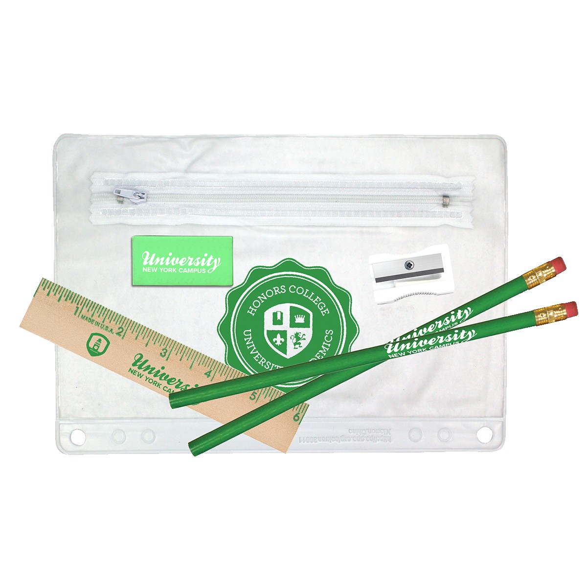Picture of Clear Translucent School Kit with Eraser