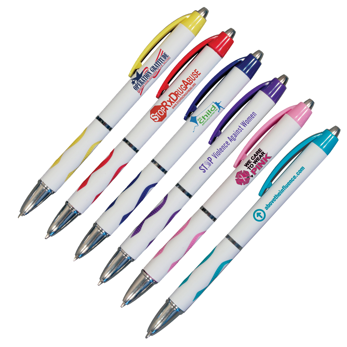 Picture of Awareness Pen w/Ribbed Rubber Grip (Spot Color)