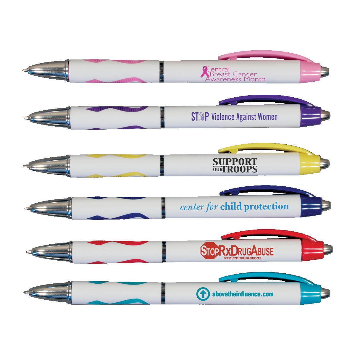 Picture of Awareness Pen w/Ribbed Rubber Grip (Spot Color)