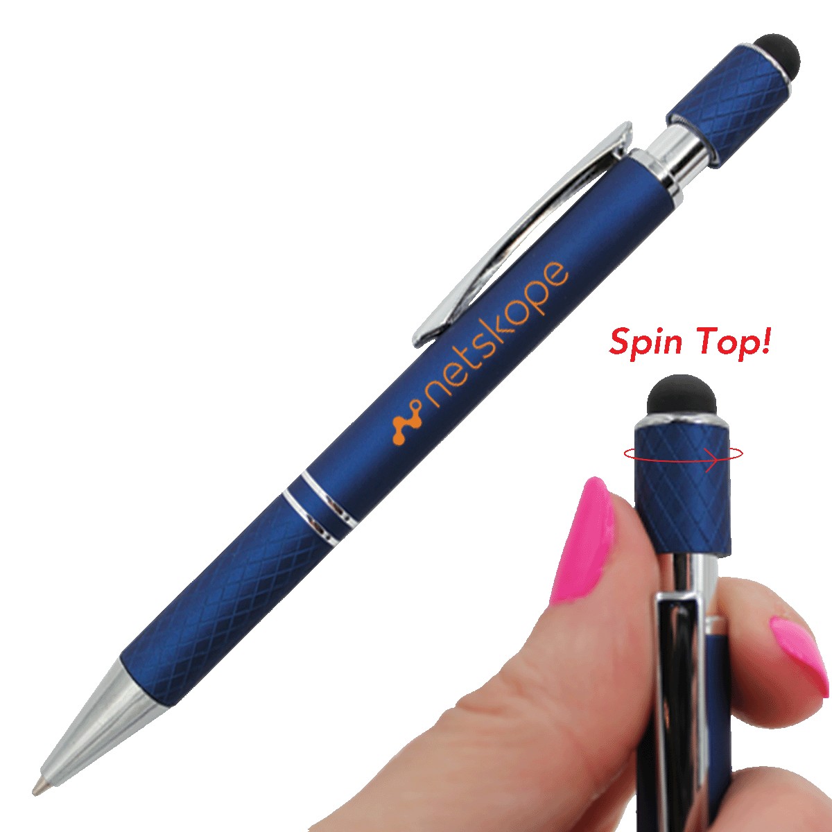 Picture of Halcyon® Executive Spin Top Metal Pen w/Stylus