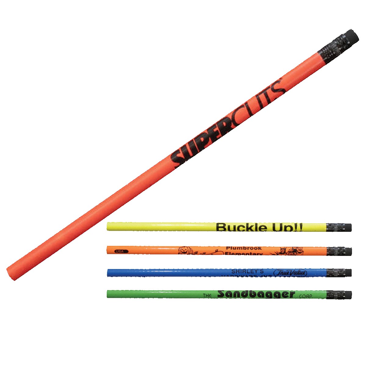 Picture of Fluorescent Pencil w/Black Eraser (Spot Color)
