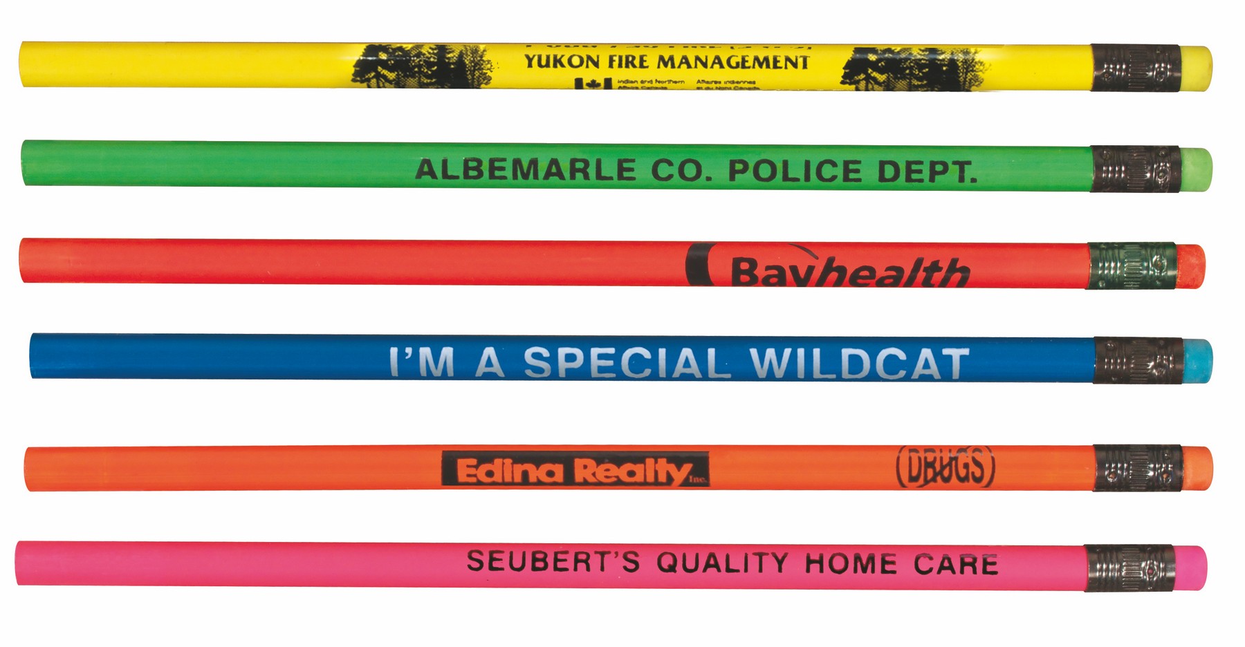 Picture of Fluorescent Pencil w/Matching Neon Eraser (Spot Color)