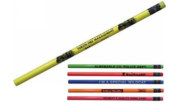 Picture of Fluorescent Pencil w/Matching Neon Eraser (Spot Color)