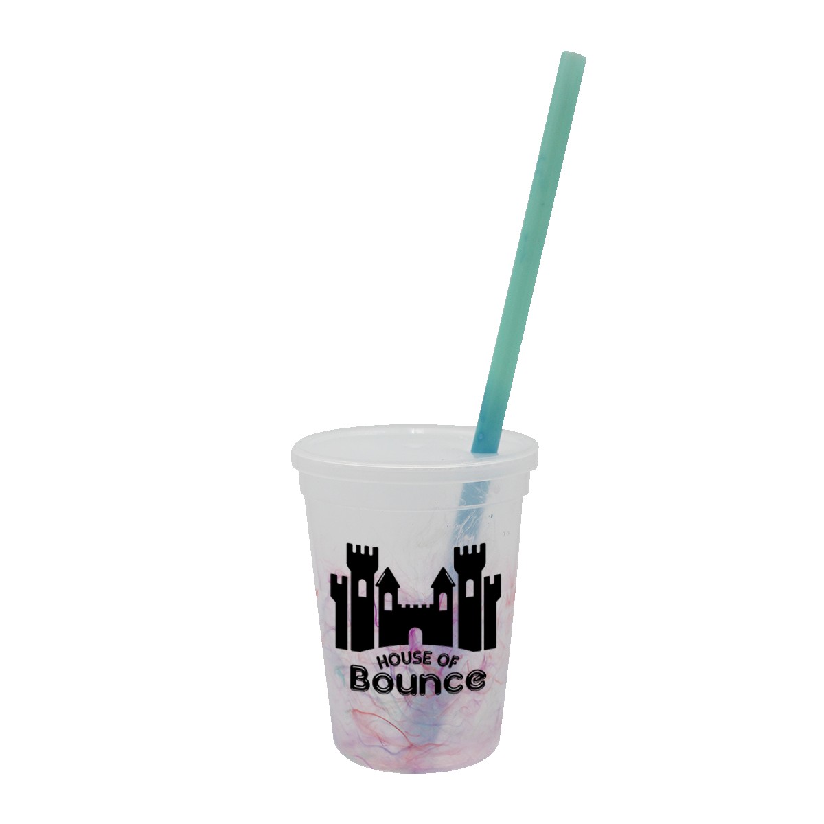Picture of 12 Oz. Rainbow Confetti Mood Cup/Straw/Lid Set