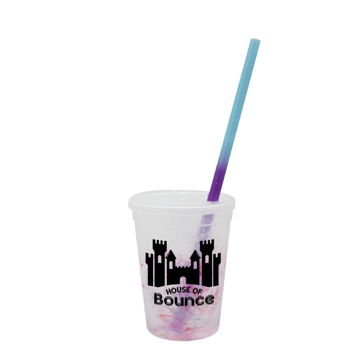 Picture of 12 Oz. Rainbow Confetti Mood Cup/Straw/Lid Set