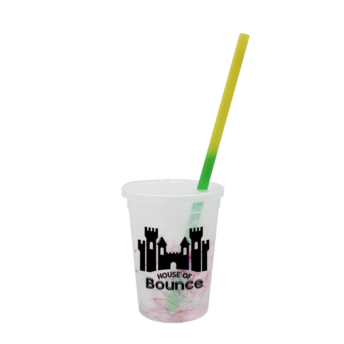 Picture of 12 Oz. Rainbow Confetti Mood Cup/Straw/Lid Set