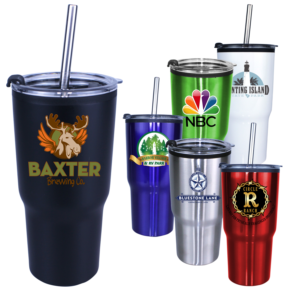 Picture of 20 Oz. Ares Tumbler w/Stainless Straw/Flip Top Lid (Full Color Digital)