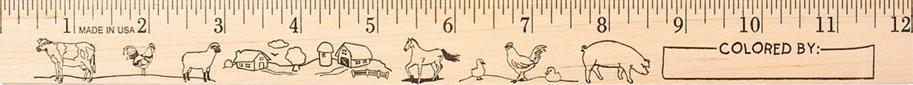 Picture of Farm Animals "U" Color Ruler