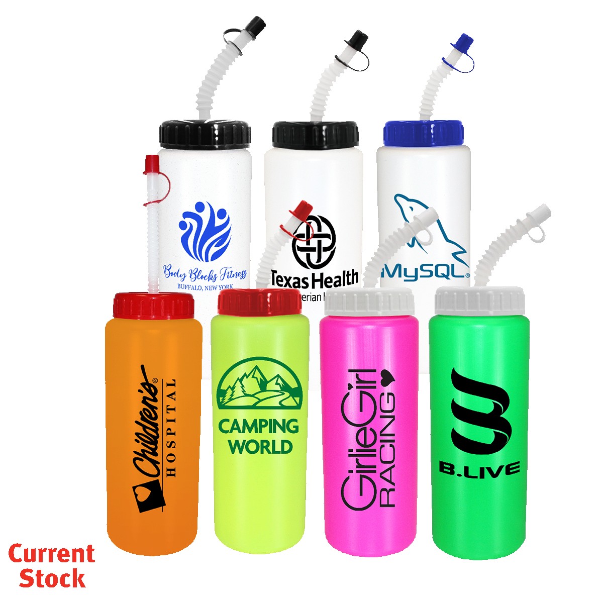 Picture of 32 Oz. Sports Bottle w/Flexible Straw (Spot Color)