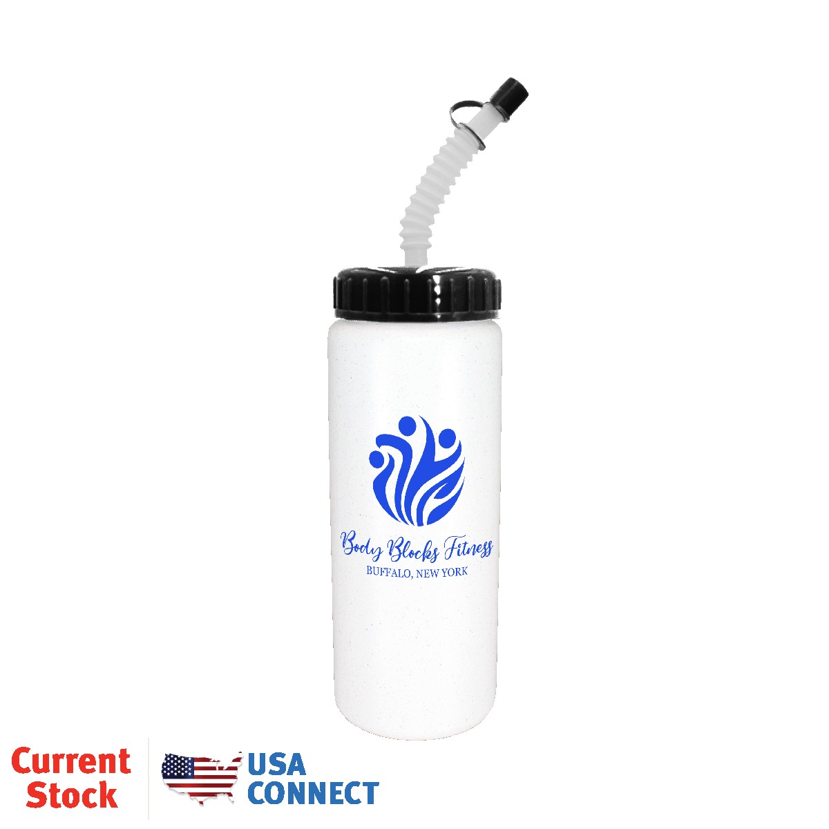 Picture of 32 Oz. Sports Bottle w/Flexible Straw (Spot Color)