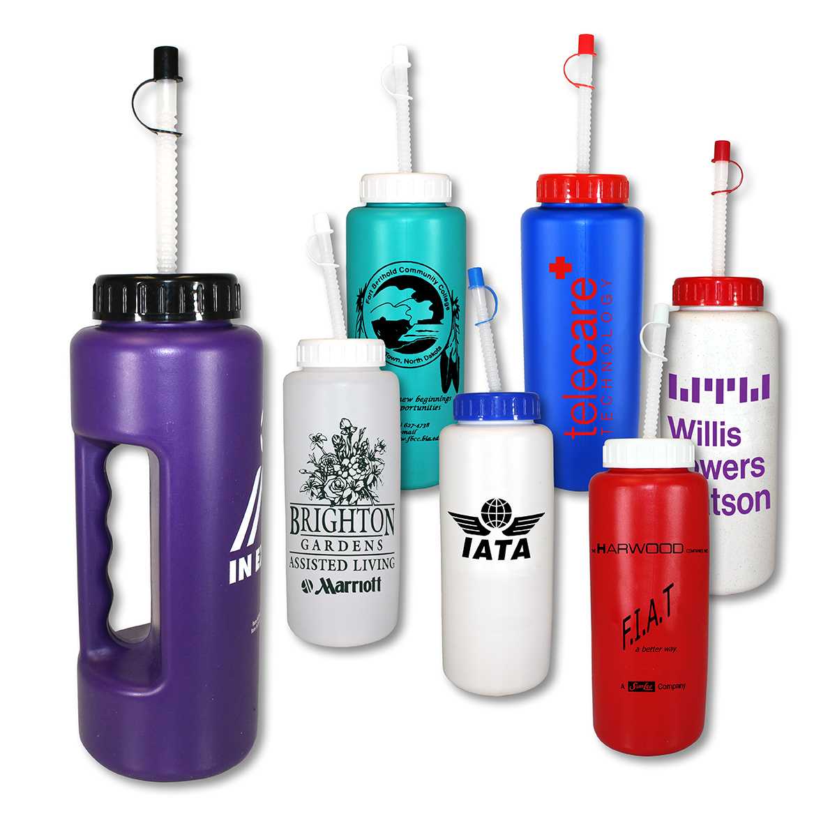 Picture of 32 Oz. Grip Bottle w/Flexible Straw (Spot Color)