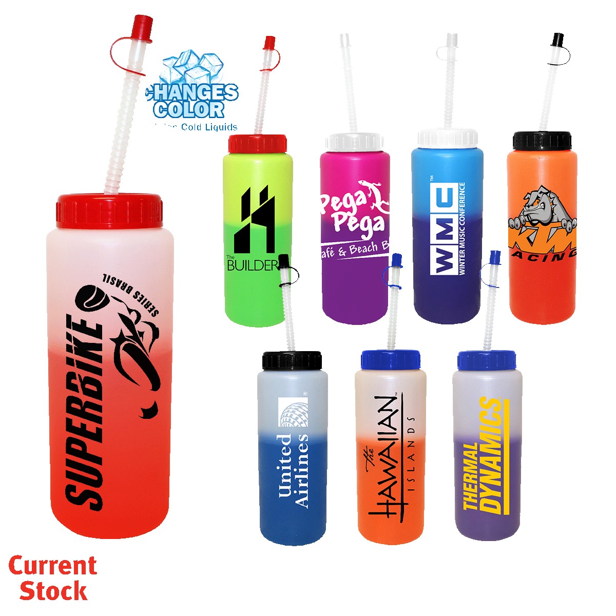 Picture of 32 Oz. Mood Sports Bottle w/Flexible Straw (Spot Color)